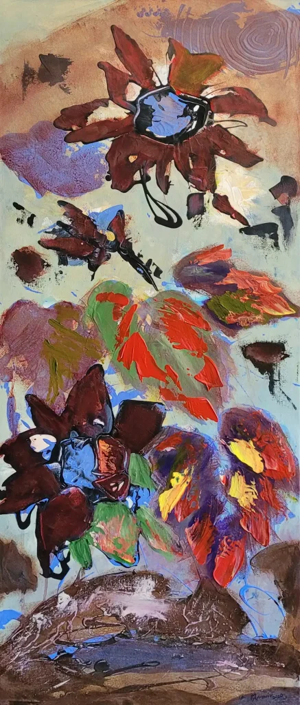 GARDEN OF DREAMS 47x18 mixed media